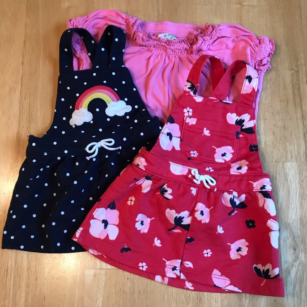 2 CARTERS Skirts with Bib Front 3 Months